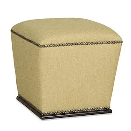 Transitional Accent Ottoman with Plinth Base and Nailhead Trim